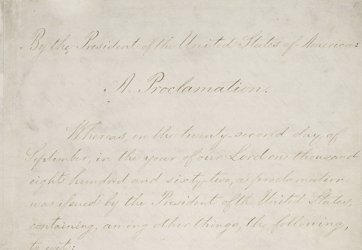 emancipation proclamation button letter