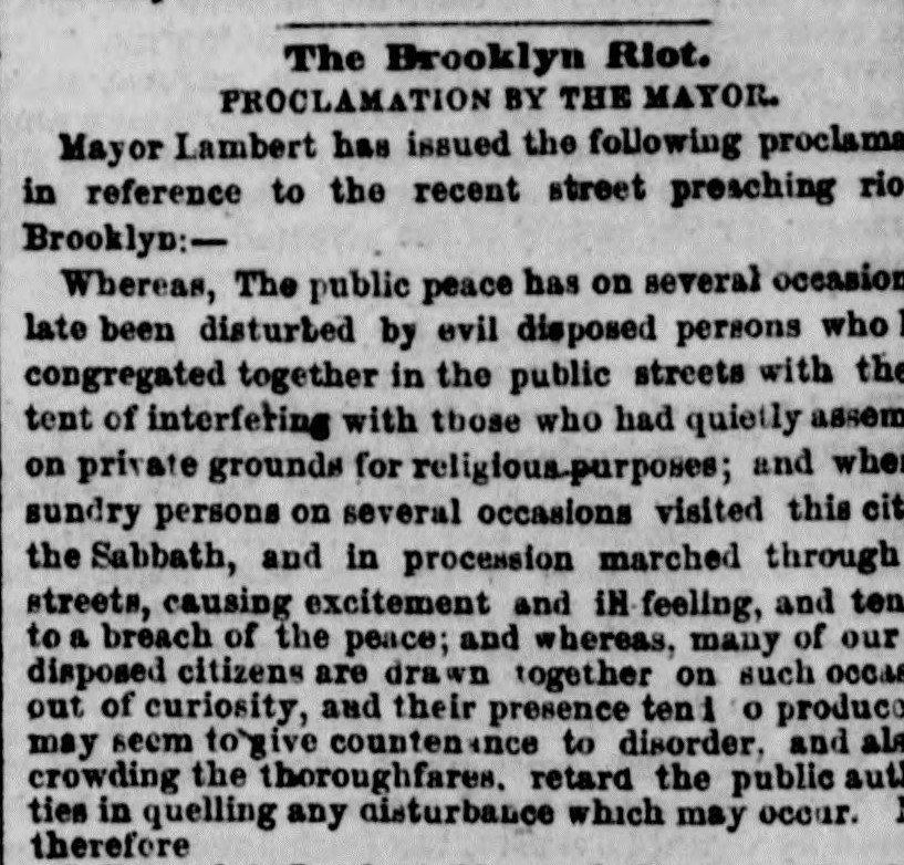 newspaper article about The Brooklyn Riot