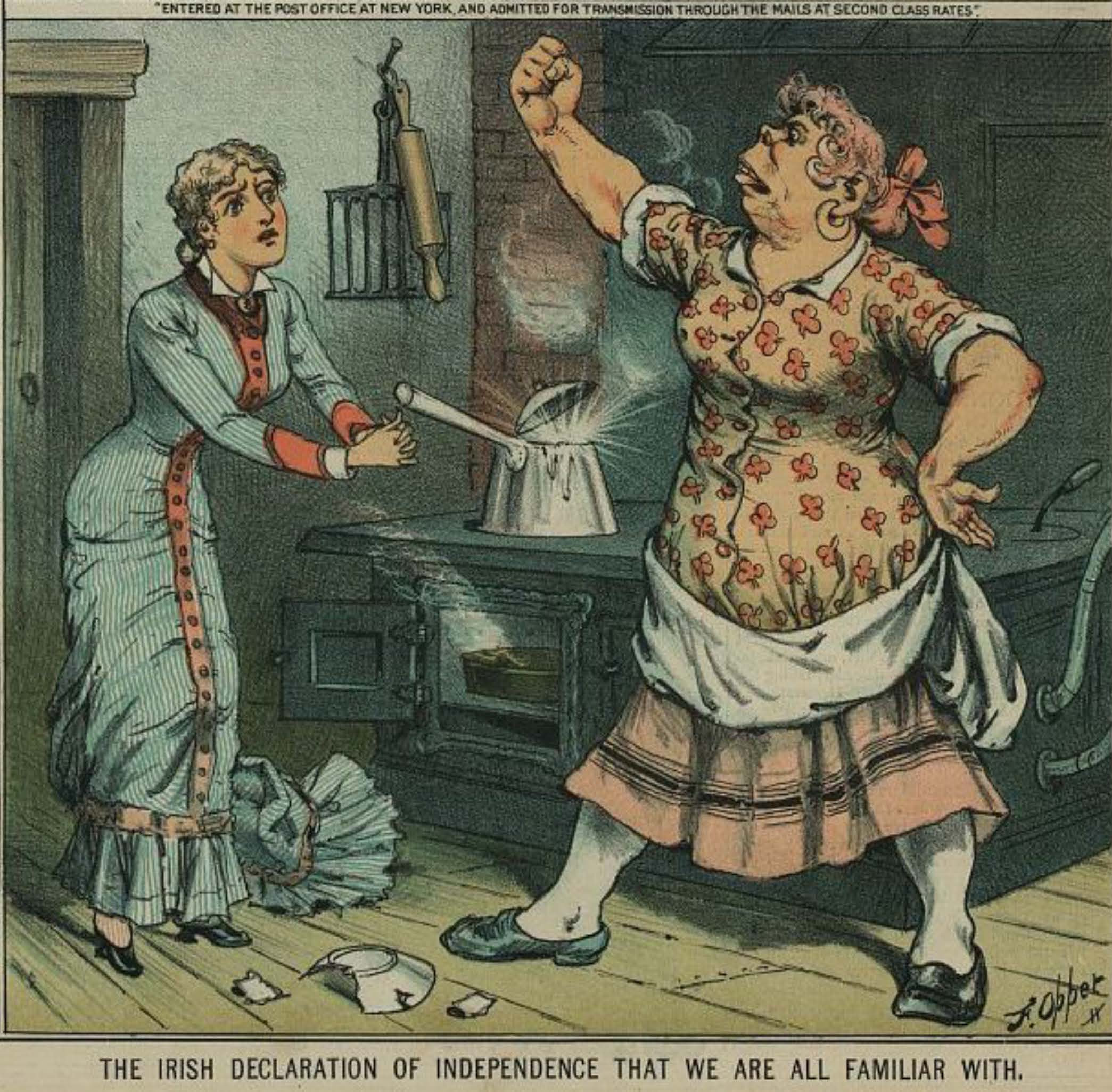 newspaper cartoon titled, "The Irish Declaration of Independence that We are All Familiar With"
