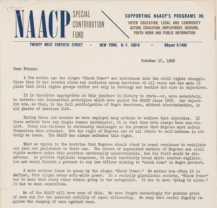 NAACP official typed document