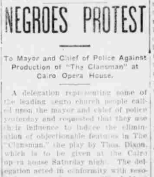 The Cairo Bulletin article titled Negroes Protest